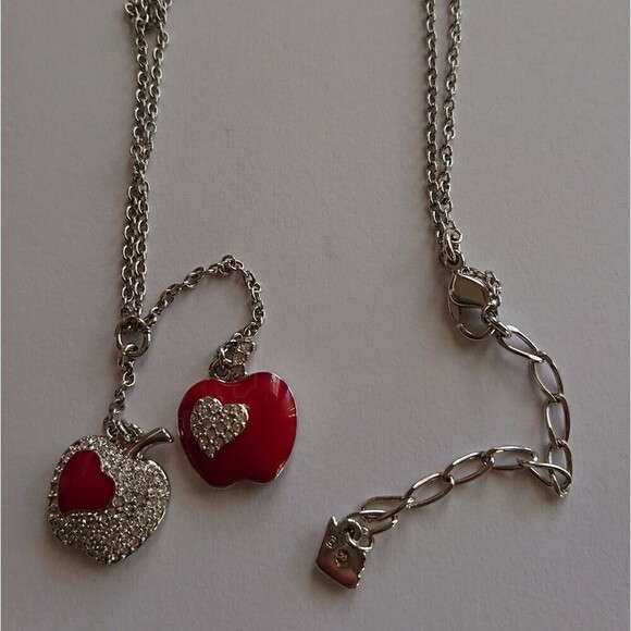 Swarovski DOUBLE apple and heart necklaces - Picture 3 of 9